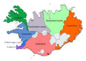 Islande carte administrative