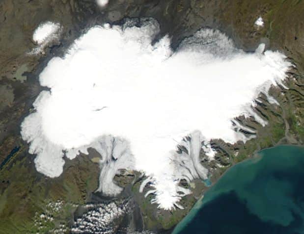 Vatnajökull vue du satellite